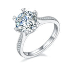 3-Carat Luxury Moissanite S925 Platinum-Plated Silver Ring – Light Luxury Jewelry NP Collection