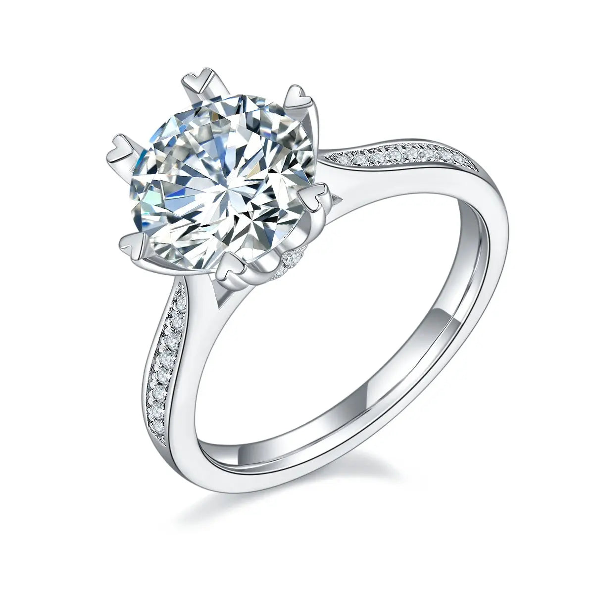 3-Carat Luxury Moissanite S925 Platinum-Plated Silver Ring – Light Luxury Jewelry NP Collection