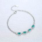 S925 Silver Fashion Emerald Bracelet for Women – Elegant Sterling Silver Gemstone Jewelry NP Collection