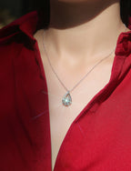 1Dynamic  Necklace Pendant with 1-Carat Moissanite S925 Sterling Silver and Platinum Plating 