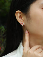 From the Heart - Moissanite S925 Sterling Silver and Platinum-Plated Stud Earrings 