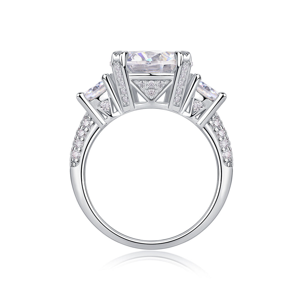 Dazzling Stars - 5-carat Moissan Diamond S925 Sterling Silver And Platinum-plated Diamond Ring