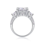 Dazzling Stars - 5-carat Moissan Diamond S925 Sterling Silver And Platinum-plated Diamond Ring