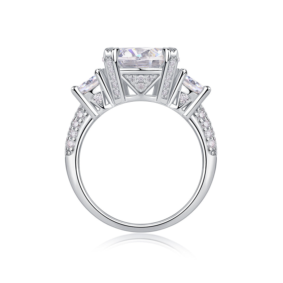 Dazzling Stars - 5-carat Moissan Diamond S925 Sterling Silver And Platinum-plated Diamond Ring
