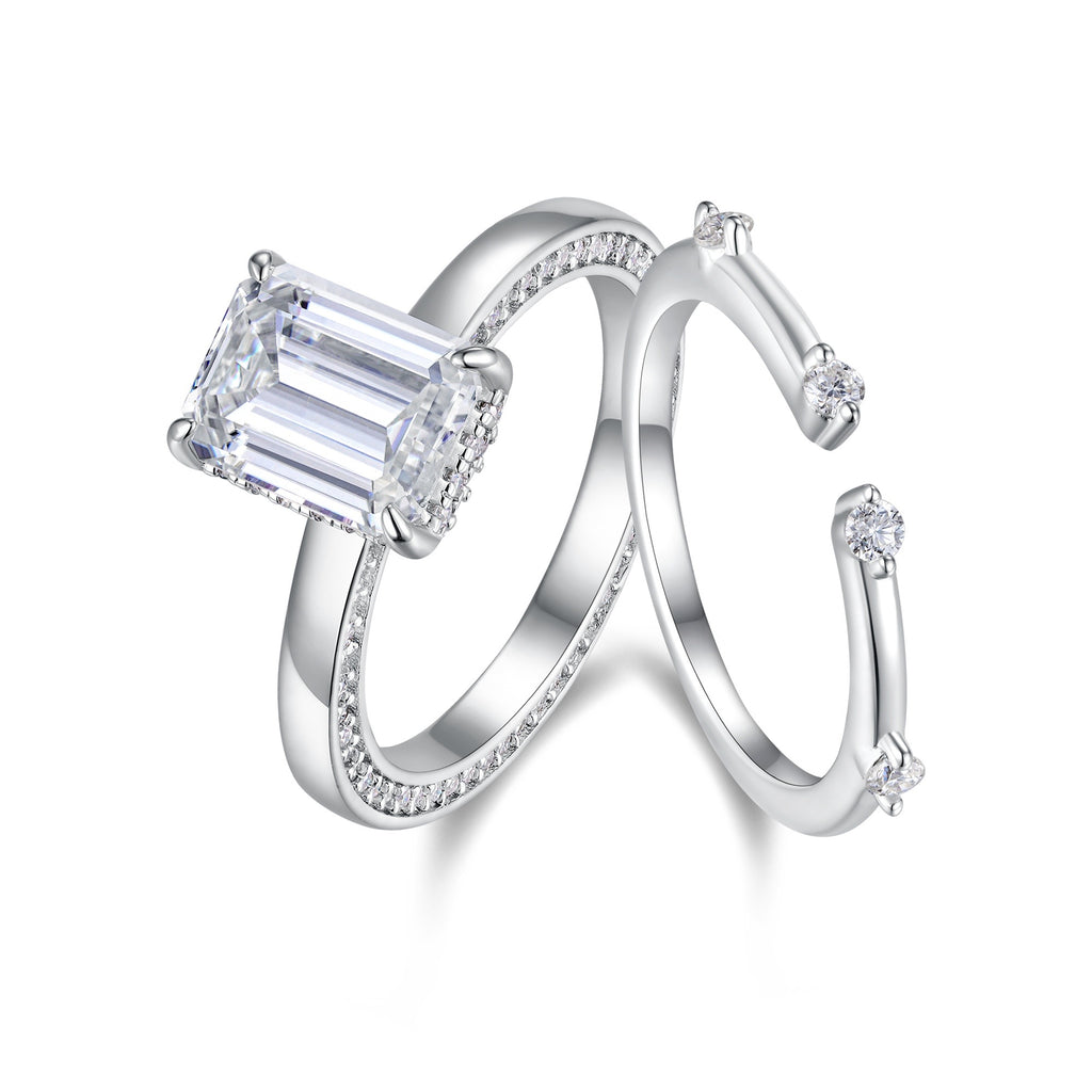 Ice Crystal Love - Moissanite S925 Sterling Silver And Platinum-plated Diamond Ring