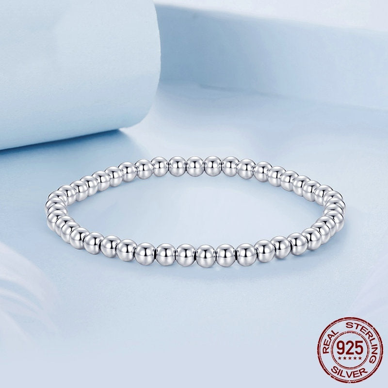 925 Sterling Silver Simple Fashion Ball Bracelet