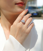 Elegant Radiance - 5-carat Moissanite S925 Sterling Silver And Platinum-plated Diamond Ring