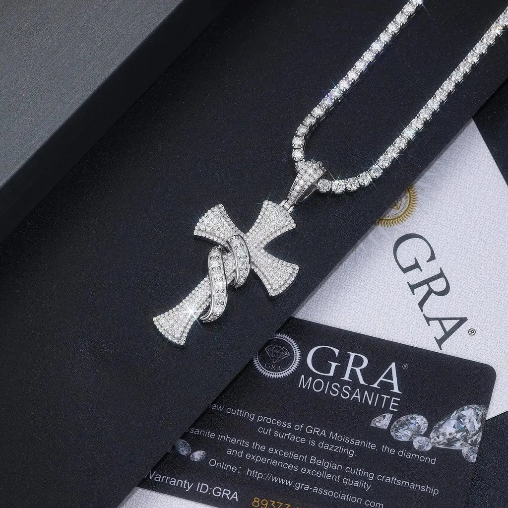 Moissanite, This Luxurious And Fashionable Light Luxury Trend Jewelry Necklace Pendant Is Made Of S925 Silver Electroplated With Platinum NP Collection