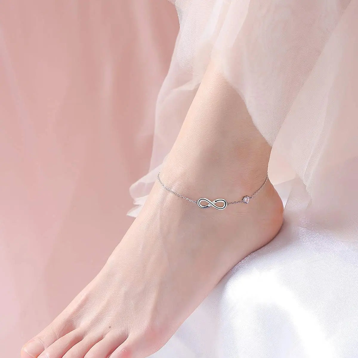 925 Sterling Silver Anklet Adjustable 