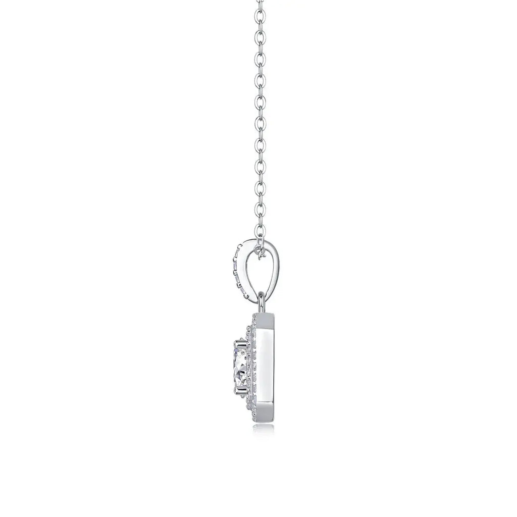 Sugar Diamond - Set With Top-quality Moissanite, Fashionable And Light Luxury Jewelry, Silver Pendant Necklace S925, Silver-plated Platinum NP Collection