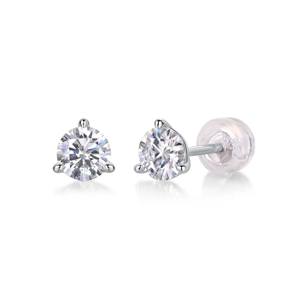 1Freeze Frame – Luxury Fashion Diamond Stud Earrings with Moissanite, Silver Jewelry - N&P Colletion