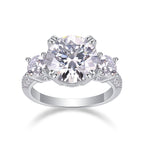 Dazzling Stars - 5-carat Moissan Diamond S925 Sterling Silver And Platinum-plated Diamond Ring