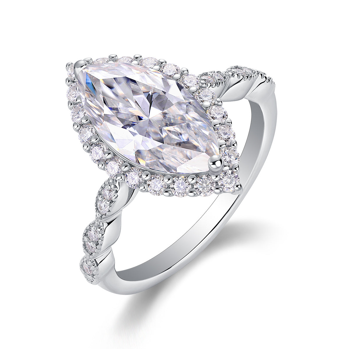 Starlight Craze - Moissanite S925 Sterling Silver And Platinum Diamond Ring