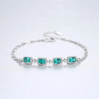 S925 Silver Fashion Emerald Bracelet for Women – Elegant Sterling Silver Gemstone Jewelry NP Collection