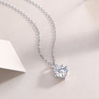 Round And Smooth - 2-carat Moissan Diamonds, S925 Sterling Silver And Platinum-plated Pendant