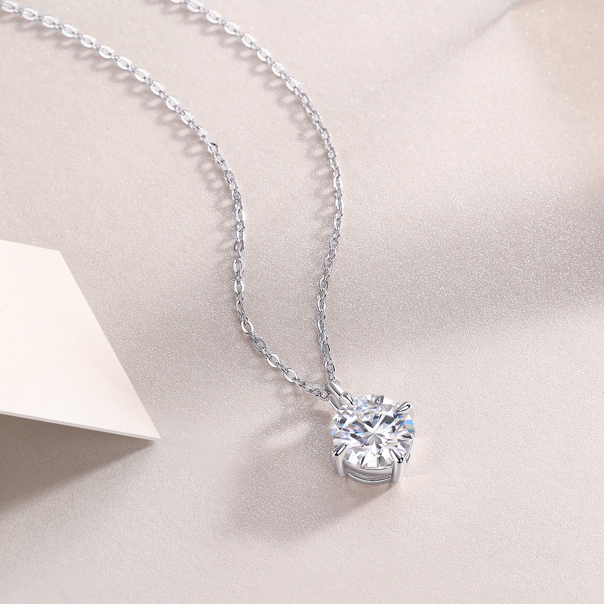 Round And Smooth - 2-carat Moissan Diamonds, S925 Sterling Silver And Platinum-plated Pendant