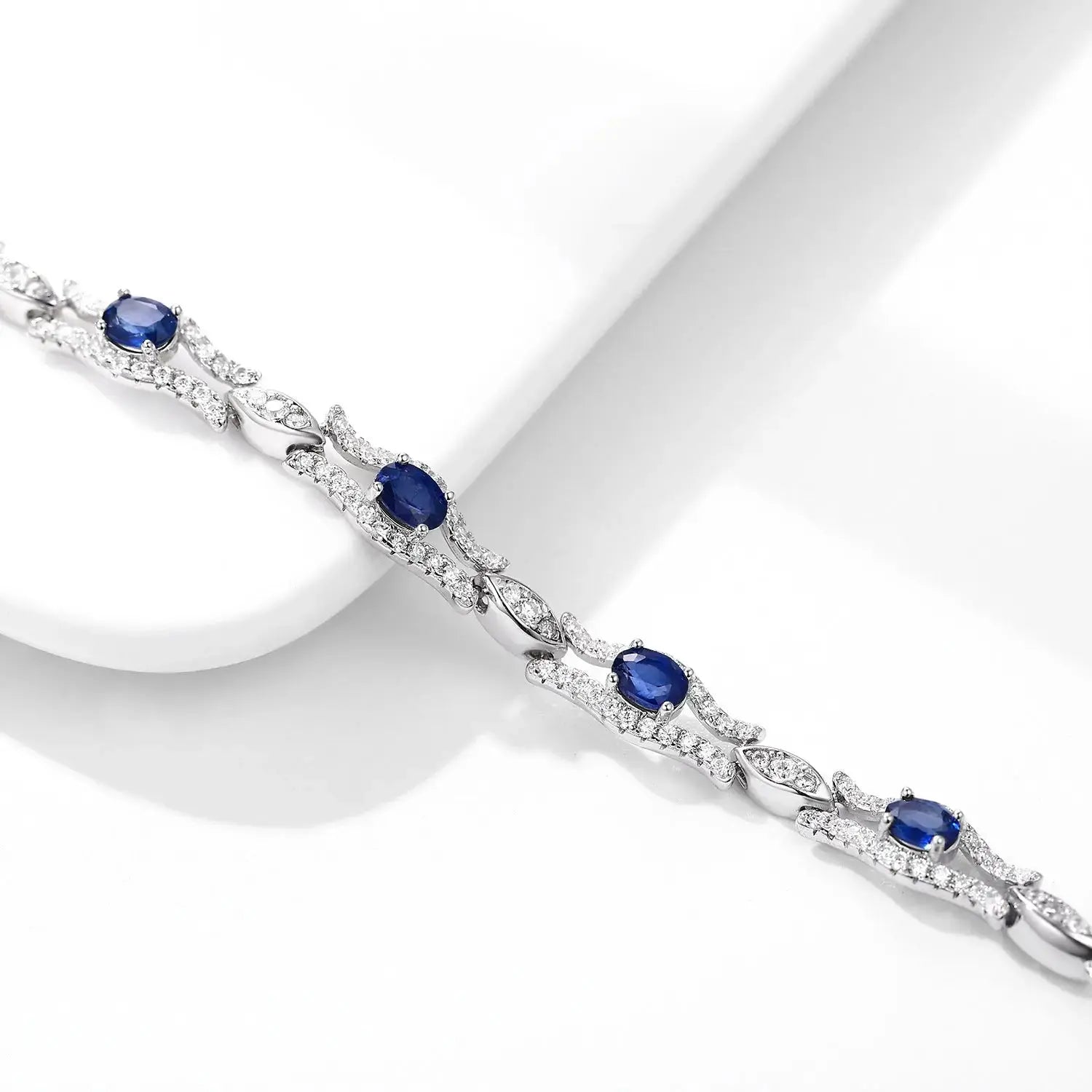 Natural Sapphire Bracelet for Women – S925 Sterling Silver Gemstone Jewelry, Premium Original Design NP Collection