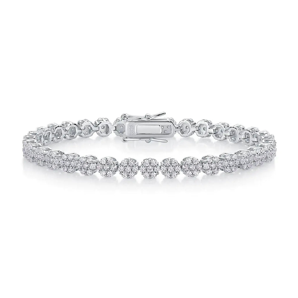 Moissanite, This Luxurious And Fashionable Light Luxury Trend Jewelry Silver Bracelet Is Made Of S925 Silver Electroplated With Platinum NP Collection