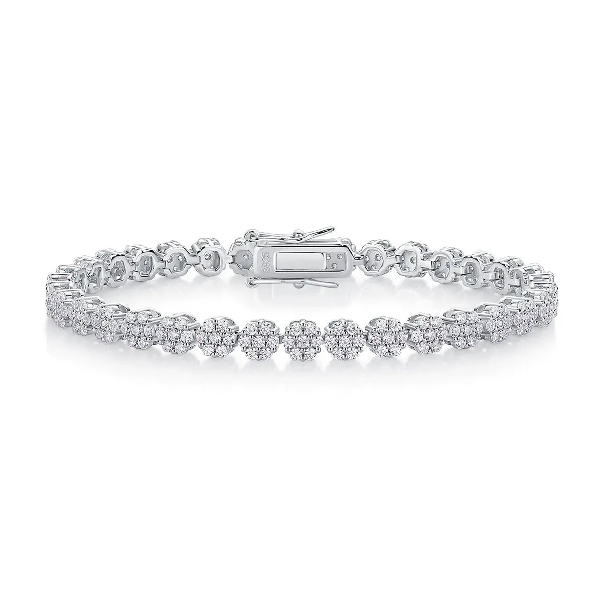 Moissanite, This Luxurious And Fashionable Light Luxury Trend Jewelry Silver Bracelet Is Made Of S925 Silver Electroplated With Platinum NP Collection