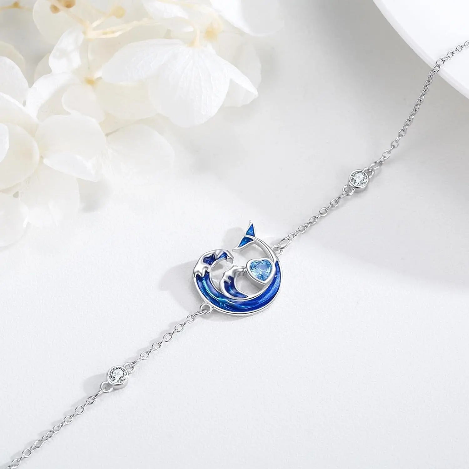 Ocean Wave Bracelet 925 Sterling Silver 