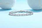 Set With Top-quality Moissanite, This Luxurious And Fashionable Light Luxury Trend Jewelry Silver Bracelet Is Made Of S925 Silver Electroplated With Platinum NP Collection