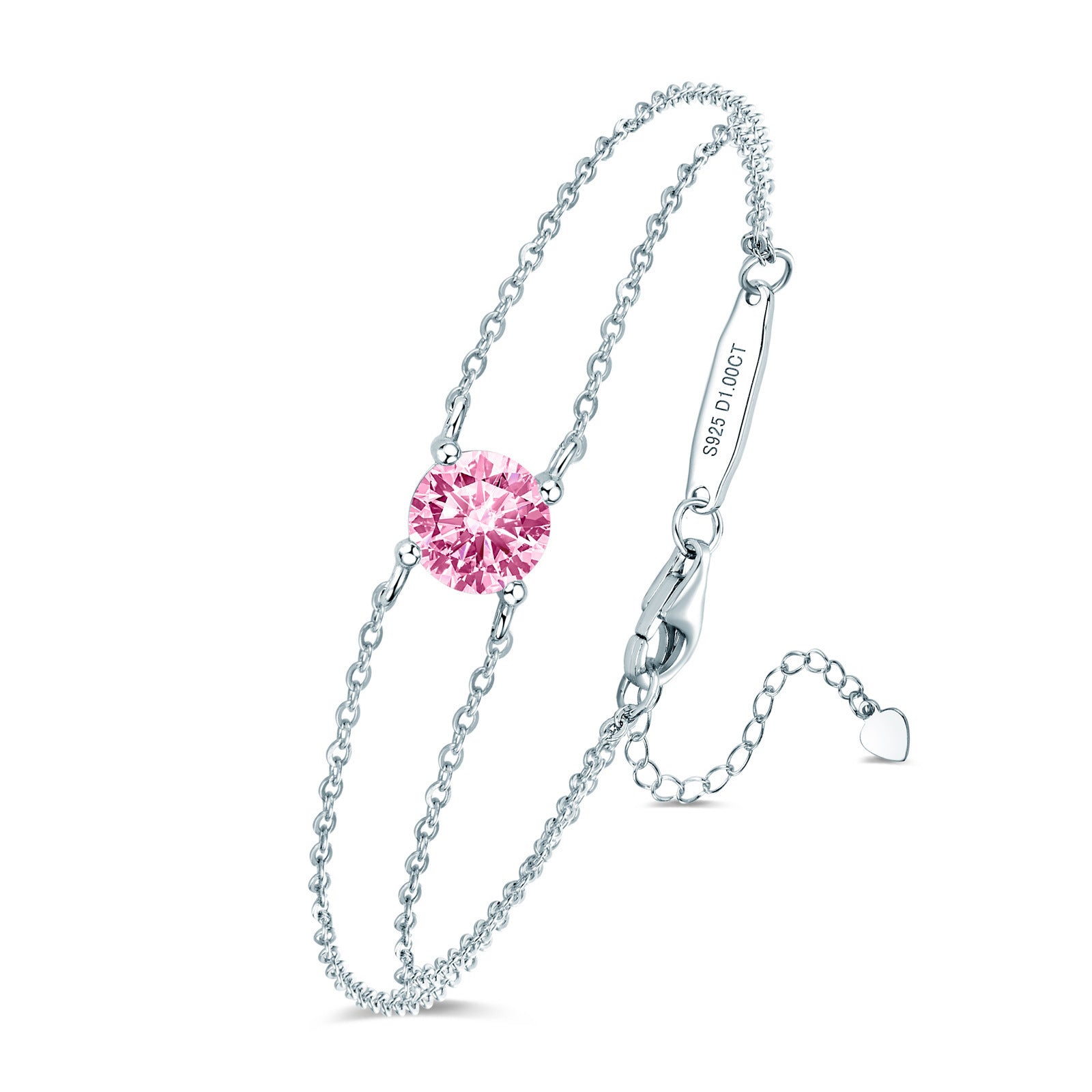 Four-claw Moissanite Bracelet All-match Silver Hand Jewelry