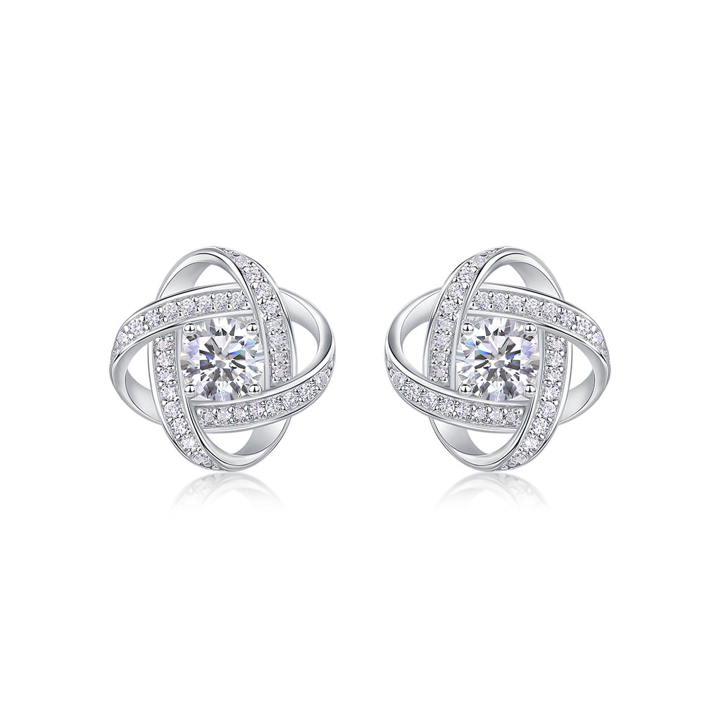 Hope Beam - Moissanite S925 Sterling Silver And Platinum-plated Stud Earrings