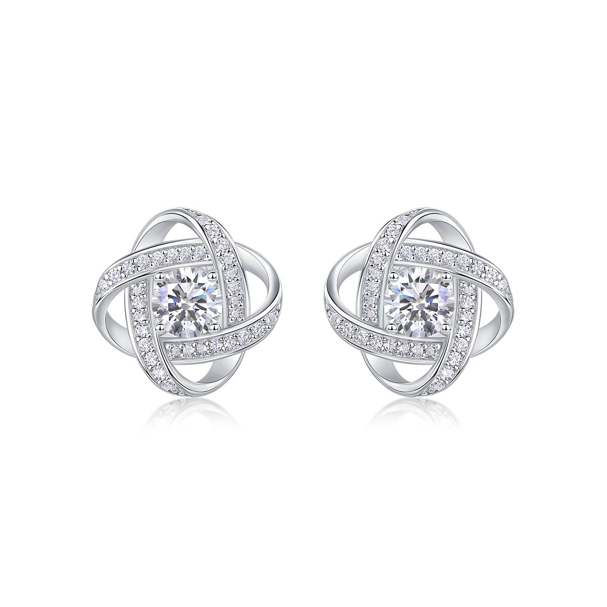 Hope Beam - Moissanite S925 Sterling Silver And Platinum-plated Stud Earrings