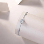 Harmonious And Brilliant - Set With Top-quality Moissanite, Luxurious And Fashionable Light Luxury Jewelry Silver Bracelet S925, Silver-plated Platinum NP Collection