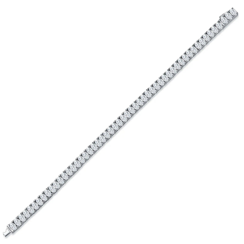A Luxurious And Fashionable Minimalist Jewelry Bracelet Featuring Moissanite, Made Of S925 Silver Electroplated With Platinum. - N&P Colletion