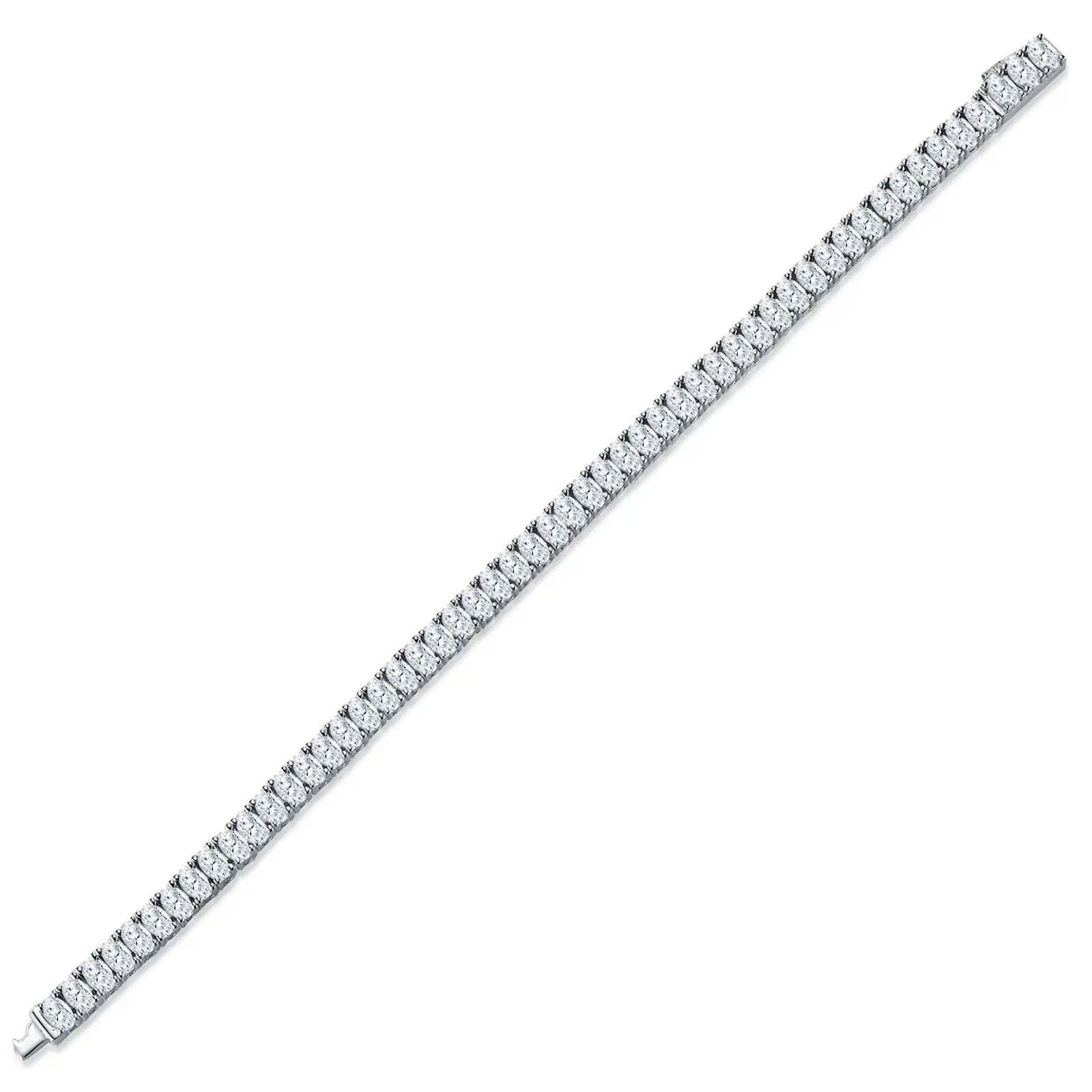 A Luxurious And Fashionable Minimalist Jewelry Bracelet Featuring Moissanite, Made Of S925 Silver Electroplated With Platinum. - N&P Colletion
