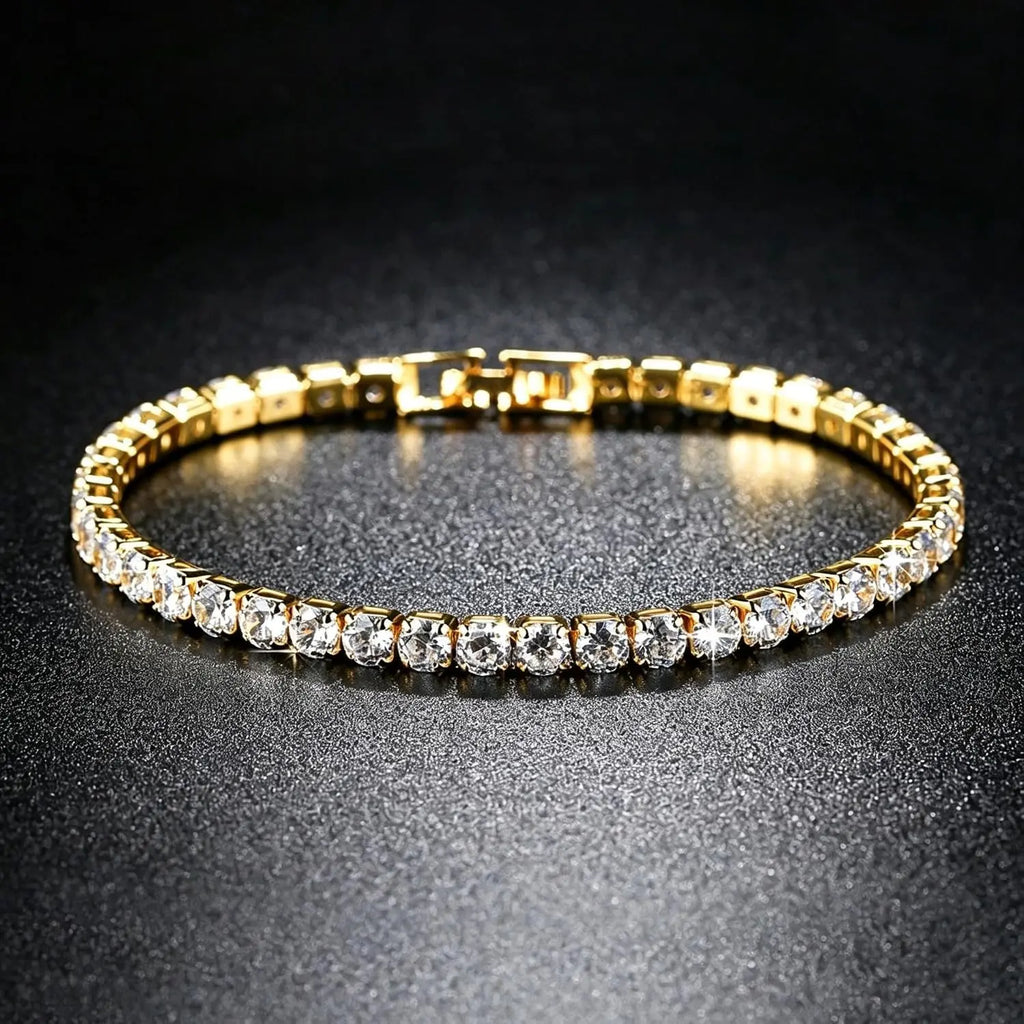 Moissanite Tennis Bracelet 14K Gold Plated