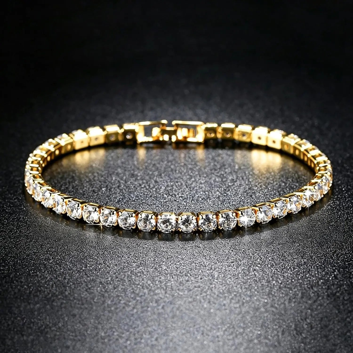 Moissanite Tennis Bracelet 14K Gold Plated