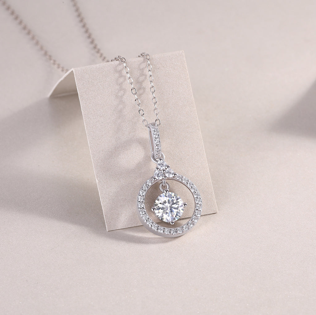 Love Ring - 1-carat Moissan Diamond S925 Sterling Silver And Platinum Plating Pendant