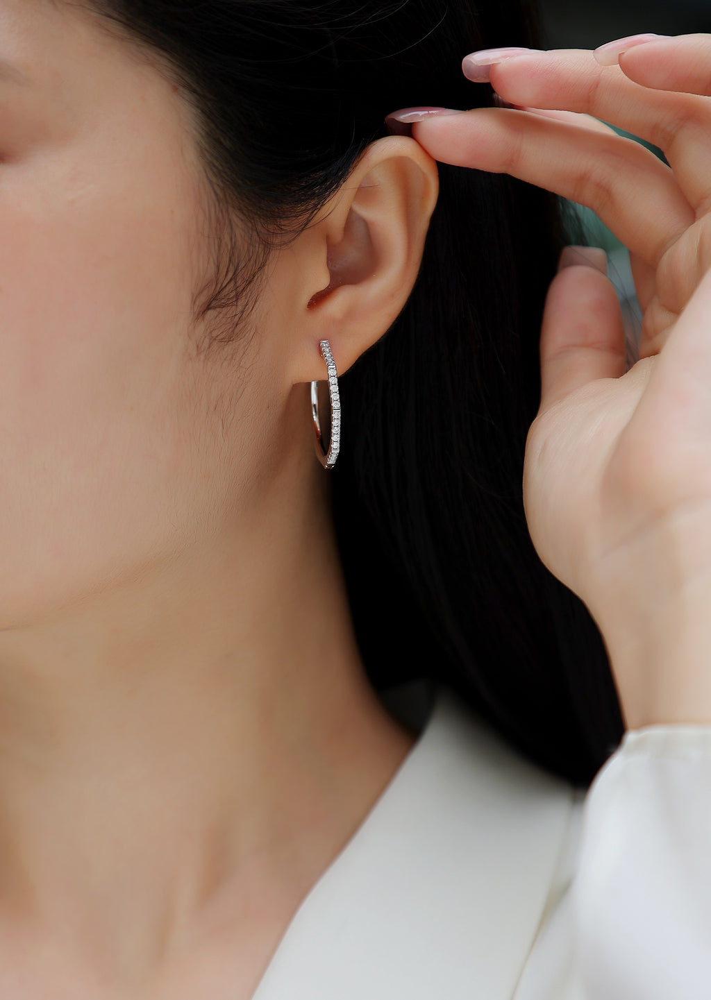 Modern Star Ring - Moissanite S925 Sterling Silver And Platinum-plated Diamonds Earrings