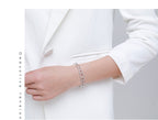 S925 Sterling Silver Chain Hollow Jeweled Bracelet