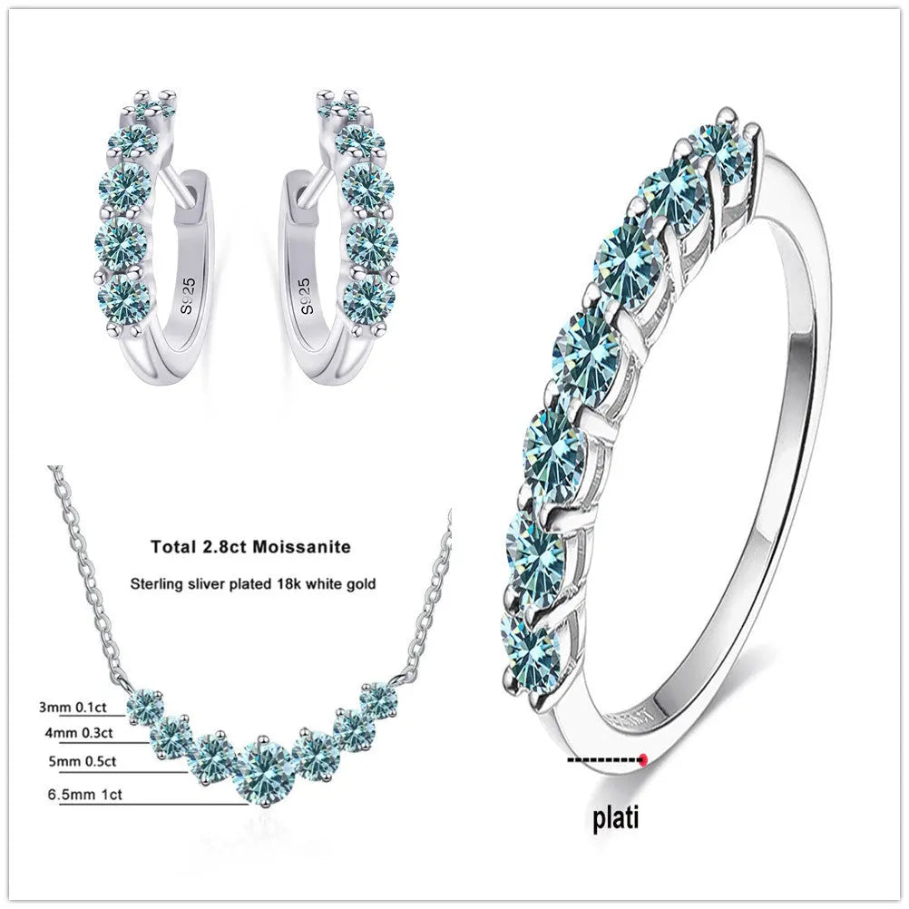4.5 Carat Moissanite Sterling Silver Jewelry Set – Elegant Gemstone Suit NP Collection