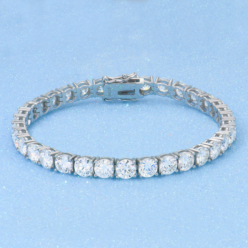 2-6mm Full Set Moissanite Girl S925 Silver Ao Advanced Design Bracelet