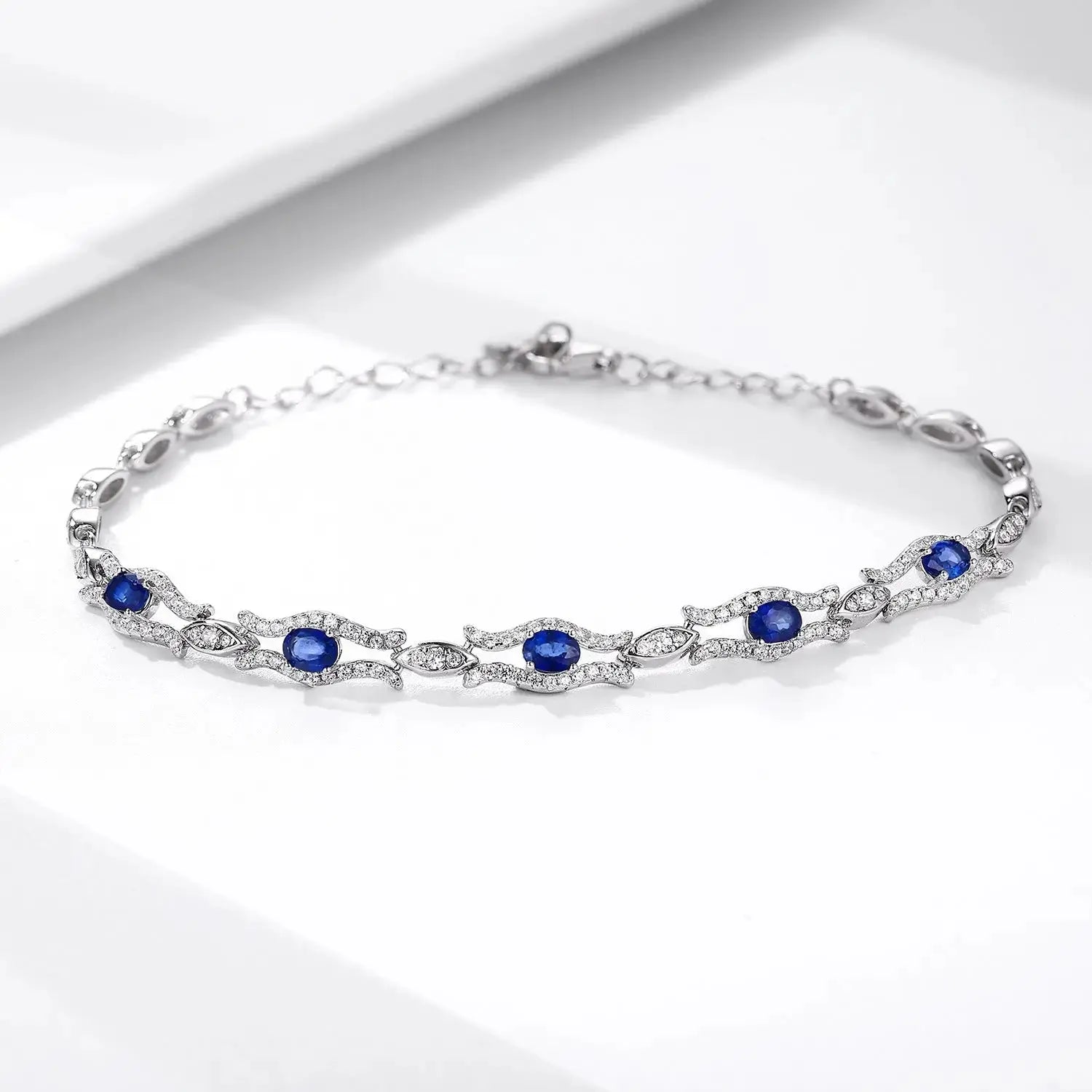 Natural Sapphire Bracelet for Women – S925 Sterling Silver Gemstone Jewelry, Premium Original Design NP Collection
