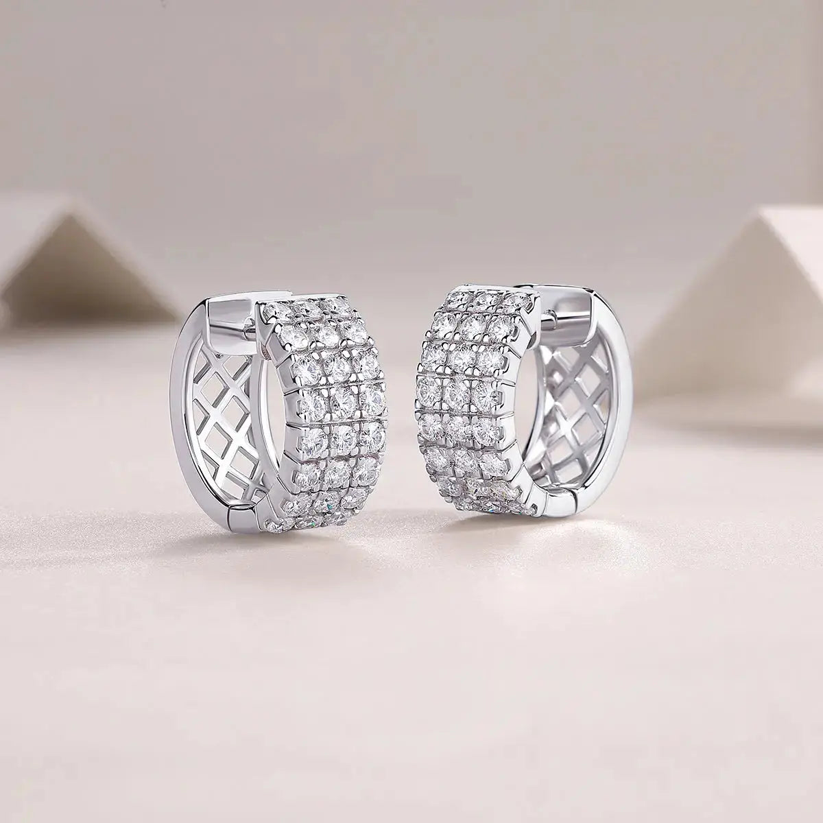 Moissanite Luxury And Fashionable Light Luxury Jewelry Silver Stud Earrings S925 Silver Plated Platinum NP Collection