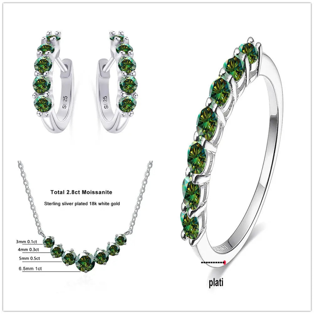 4.5 Carat Moissanite Sterling Silver Jewelry Set – Elegant Gemstone Suit NP Collection