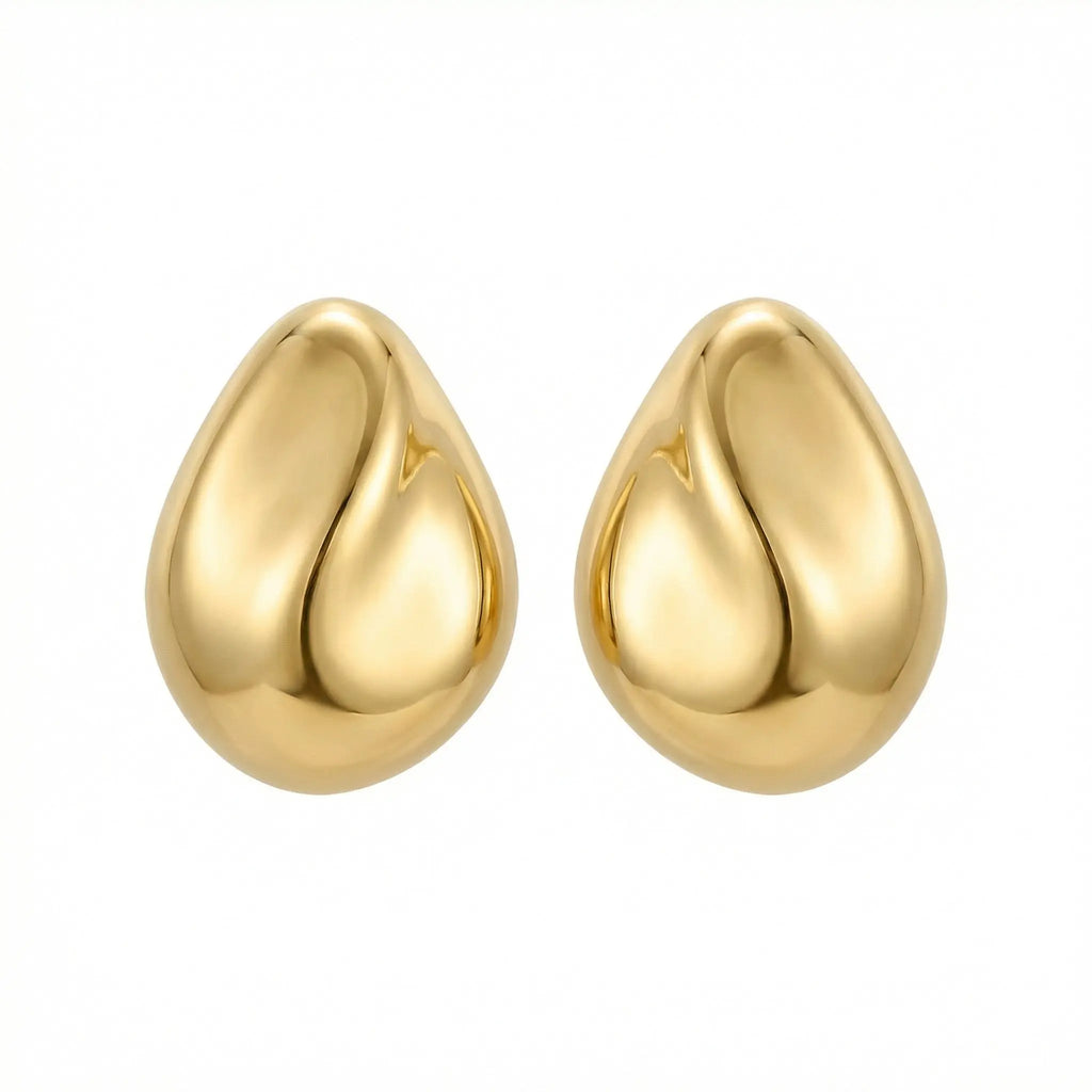 925 Sterling Silver Elegant Minimalist Teardrop Stud Earrings with High-Polished Lustrous Finish