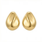 925 Sterling Silver Elegant Minimalist Teardrop Stud Earrings with High-Polished Lustrous Finish