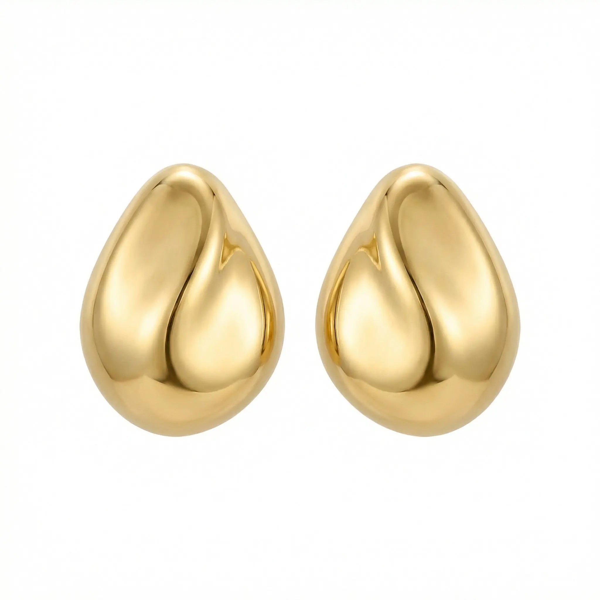 925 Sterling Silver Elegant Minimalist Teardrop Stud Earrings with High-Polished Lustrous Finish
