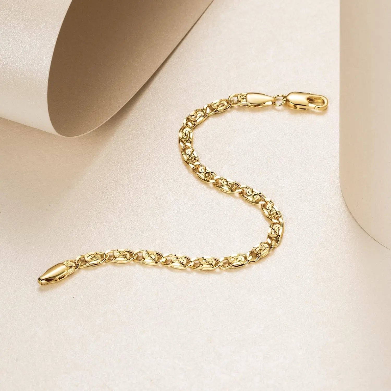 14K Gold Bracelet Cuban Chain 