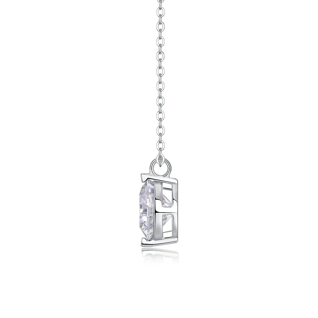 1Time Lasts Diamond Jewelry Pendant Set with 2-Carat, 3-Carat and 5-Carat Moissan Diamonds, S925 Sterling Silver and Platinum Plating 