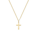 14K Gold Plated Small Cross Pendant Necklace