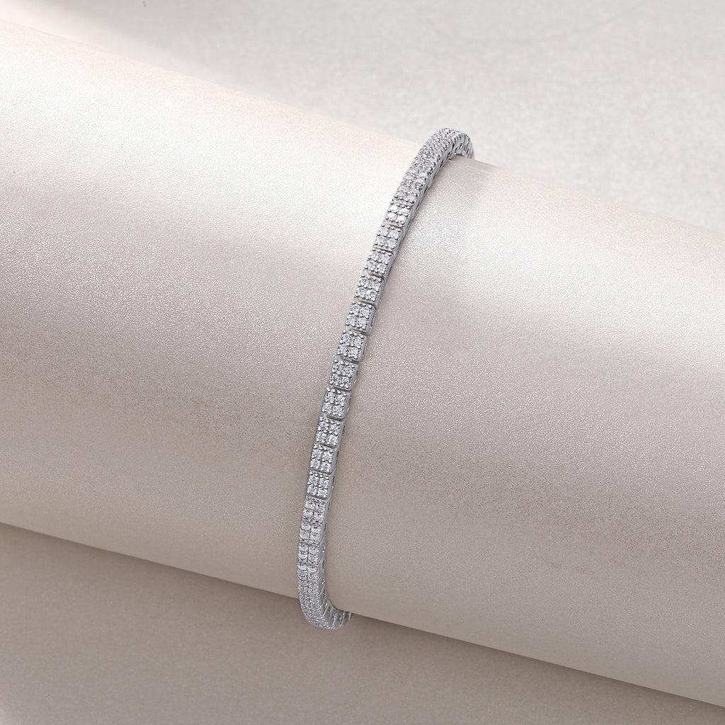 Piano Poet - Mosan Diamond S925 Silver Bracelet Rivaling Natural Diamonds