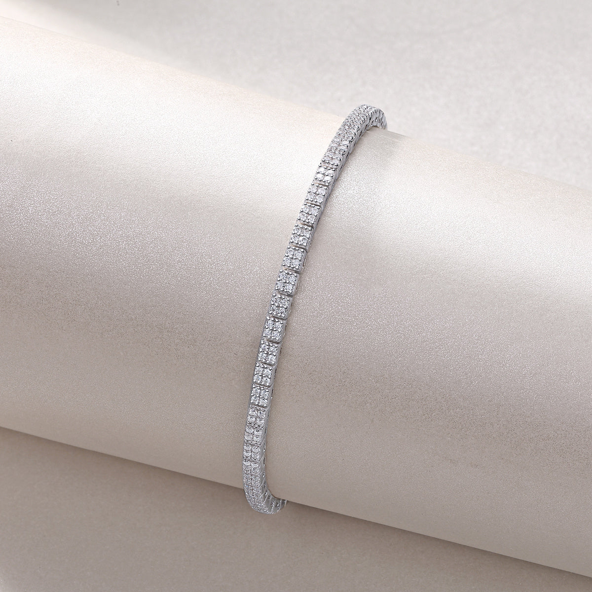 Piano Poet - Mosan Diamond S925 Silver Bracelet Rivaling Natural Diamonds