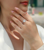 1Chasing Light - A Fashionable Diamond Jewelry Piece Set With Moissanite S925 Sterling Silver And Platinum-plated Diamond Ring Prohibit TikTok sales NP Collection